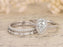 2 Carat Pear Cut Moissanite and Diamond Wedding Ring Trio Set in White Gold