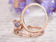 Divine 1.50 Carat Emerald Cut Morganite and Diamond Art Deco Wedding Ring Set in Rose Gold