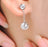 Two Stone 3 Carat Round Cut Moissanite Drop Stud Earrings in White Gold