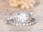 2 Carat Round Cut Moissanite and Diamond Wedding Ring Set in White Gold
