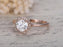1.25 Carat Round Cut Moissanite and Diamond Wedding Ring in Rose Gold