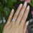 2.25 Carat Round Cut Square Halo Wedding Ring Set in Rose Gold over Sterling Silver