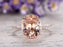 Huge 3 Carat Antique Design Morganite and Diamond Oval Cut Engagement Ring in Rose Gold