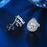 Classic 2.50 Carat Pear Shape Moissanite and Diamond Halo Stud Earrings in White Gold
