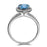 Split shank 1.50 Carat Oval cut Aquamarine and Diamond Halo Engagement Ring in White Gold