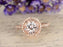 Limited time Sale 1.50 Carat Round Cut Morganite and Diamond Halo Engagement Ring in Rose Gold