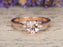 Three Stone 1.25 Carat Round Cut Morganite and Diamond Engagement Ring in Rose Gold