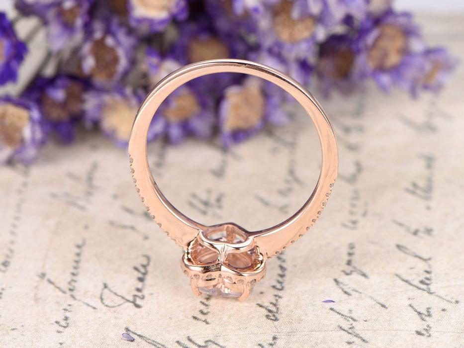 Beautiful 1.25 Carat Heart Shape Morganite and Diamond Engagement Ring in Rose Gold