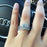 1.5 Carat Round Cut Art Deco Halo Bridal Ring Set in White Gold over Sterling Silver