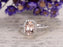 1.50 Carat Oval Cut Morganite and Diamond Halo Engagement Ring in White Gold