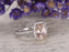 1.50 Carat Oval Cut Morganite and Diamond Halo Engagement Ring in White Gold