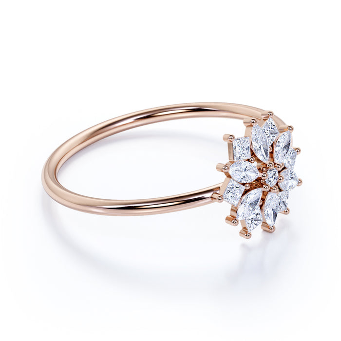 Exquisite Diamond Stackable Wedding Ring in Rose Gold