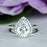 Huge 3 Carat Pear Cut Halo Bridal Ring Set in White Gold over Sterling Silver