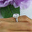Huge 3 Carat Pear Cut Halo Bridal Ring Set in White Gold over Sterling Silver
