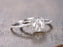1.50 Carat Round Cut Moissanite and Diamond Engagement Ring Set in White Gold