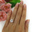 2.25 Carat Oval Cut Halo Art Deco Bridal Ring Set in Rose Gold over Sterling Silver