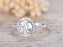 1.25 Carat Round Cut Moissanite and Diamond Engagement Ring Set in 9k White Gold