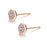 Cluster .25 Carat Round Cut Diamond Floral Stud Earrings in Rose Gold