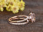 2 Carat Round Cut Morganite and Diamond Halo Wedding Ring Set in Rose Gold