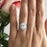3 Carat Oval Cut Double Halo Engagement Ring in White Gold over Sterling Silver