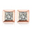 .20 Carat Princess Cut Diamond Bezel Stud Earrings in Rose Gold