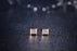 .20 Carat Princess Cut Diamond Bezel Stud Earrings in Rose Gold