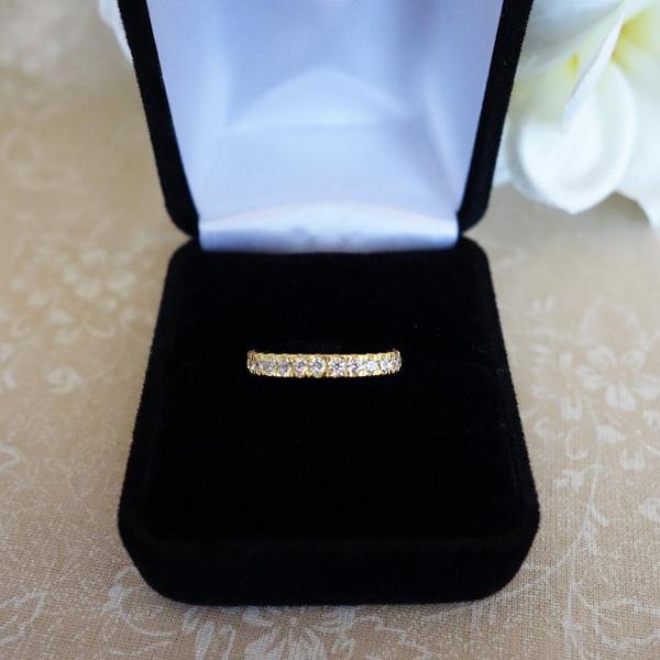 0.5 Carat Eternity Wedding Band in Yellow Gold over Sterling Silver