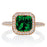 1.5 Carat Bestselling Princess Halo Bridal Set with Emerald and Diamond on 9k Rose Gold