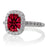 1.5 Carat Cushion Cut Ruby Antique Diamond Engagement Ring