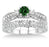 1.5 Carat Emerald & Diamond Antique Bridal set on White Gold