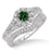 1.5 Carat Emerald & Diamond Antique Floral Bridal set on White Gold