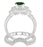 1.5 Carat Emerald & Diamond Antique Halo Bridal Set Engagement Ring on White Gold