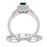 1.5 Carat Emerald & Diamond Bridal Set Halo Engagement Ring Bridal Set on 9k White Gold