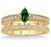 1.5 Carat Emerald & Diamond Bridal Set on 9k Yellow Gold