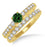 1.5 Carat Emerald & Diamond Elegant Bridal Set on 9k Yellow Gold