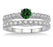 1.5 Carat Emerald & Diamond Elegant Bridal Set on White Gold