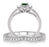 1.5 Carat Emerald & Diamond Three Stone Bridal Set on 9k White Gold