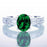 1.5 Carat Oval Cut Emerald and Baguette Diamond Milgrain Engagement Ring