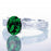 1.5 Carat Oval Cut Emerald and Baguette Diamond Milgrain Engagement Ring