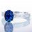 1.50 Carat Oval Cut Sapphire and Baguette Diamond Milgrain Engagement Ring