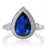 1.5 Carat Pear Cut Halo Sapphire Engagement Ring