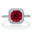1.5 Carat Princess Cut Ruby Classic Halo Engagement Ring