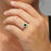 1.5 Carat Round Classic Emerald and Diamond Vintage Engagement Ring