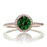 1.5 Carat Round Classic Emerald and Diamond Vintage Engagement Ring