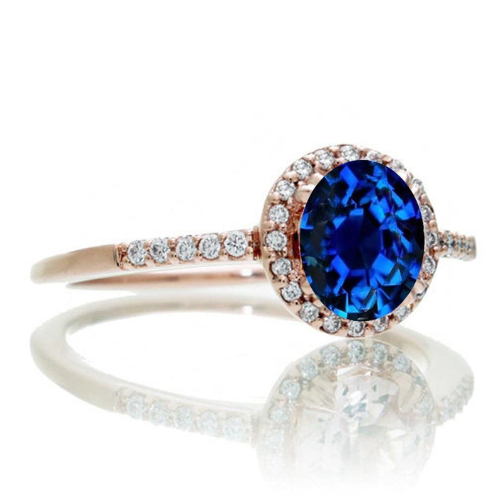 1.50 Carat Round Classic Sapphire and Diamond Vintage Engagement Ring