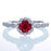 1.5 Carat Round Cut Ruby and Diamond Flower Vintage Designer Engagement Ring