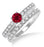 1.5 Carat Ruby & Diamond Elegant Bridal Set on 9k White Gold