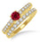 1.5 Carat Ruby & Diamond Elegant Bridal Set on Yellow Gold