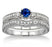 1.50 Carat Sapphire and Diamond Antique Bridal Set in White Gold