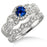 1.50 Carat Sapphire and Diamond Halo Bridal Set in White Gold